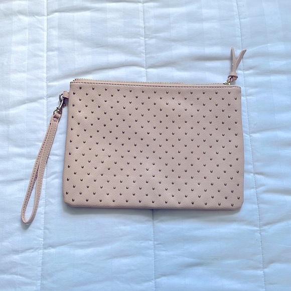 Mossimo Supply Co. Handbags - 2/$10 NWOT Mossimo Pink Studded Wristlet Clutch Faux Leather